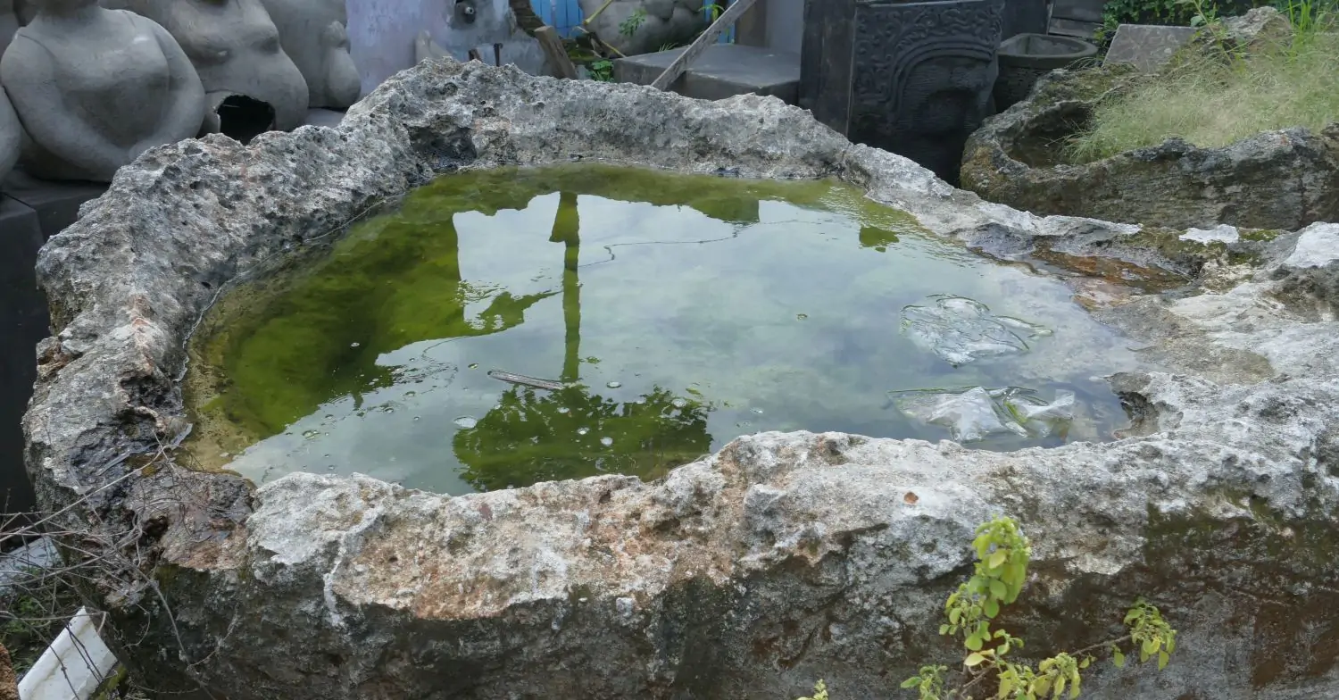  Product image 3 of the product “The Iceland Pot is made of limestone, it comes from coast of Indonesia. It is about 240cm length and 50cm depth. ”